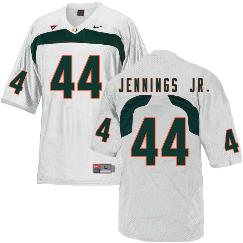 Nike Miami Hurricanes #44 Bradley Jennings Jr. College Football Jerseys Sale-White - Click Image to Close